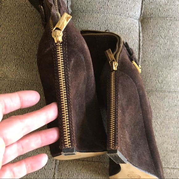 Michael Kors Wedge Suede Leather Boots 8M - Picture 4 of 6